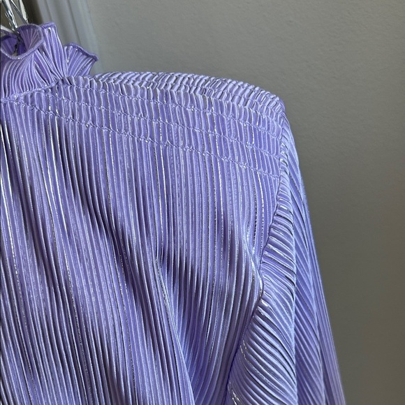 ROTATE Purple Ivy Pleated Mini Dress Ruffled - Picture 11 of 12